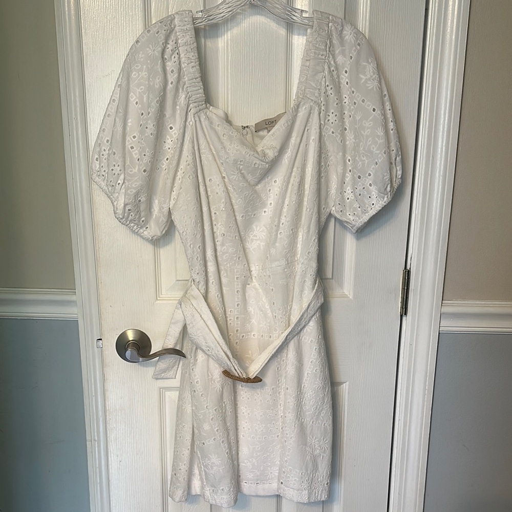 LOFT White Eyelet Mini Dress